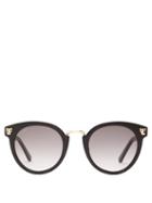Matchesfashion.com Cartier Eyewear - Panthre De Cartier Acetate Sunglasses - Womens - Black Grey