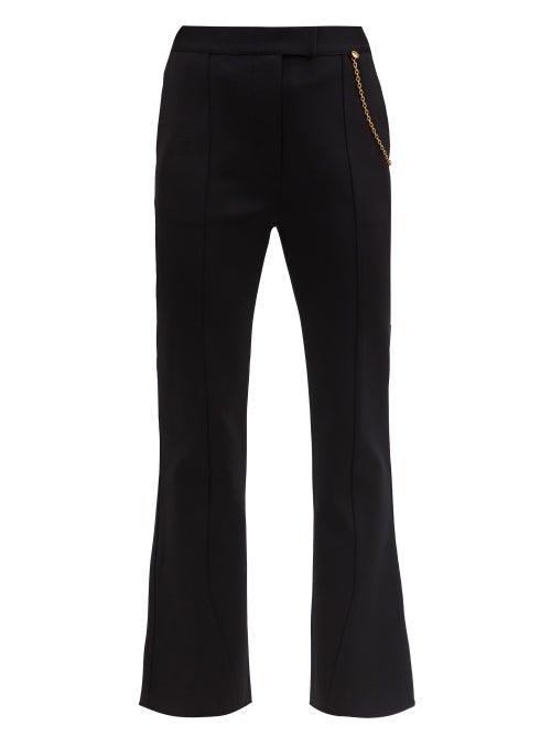 Matchesfashion.com Givenchy - Draped-chain Kick-flare Tailored Trousers - Womens - Black