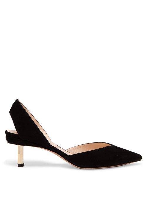 Matchesfashion.com Nicholas Kirkwood - Polly Hexagonal Heel Slingback Suede Pumps - Womens - Black