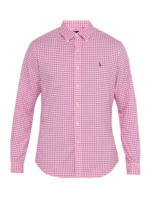 Matchesfashion.com Polo Ralph Lauren - Slim Fit Gingham Cotton Shirt - Mens - Pink Multi