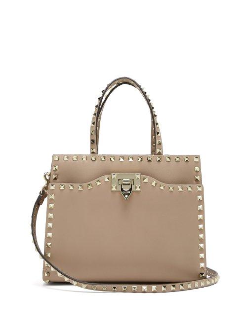 Matchesfashion.com Valentino - Rockstud Small Leather Bag - Womens - Nude