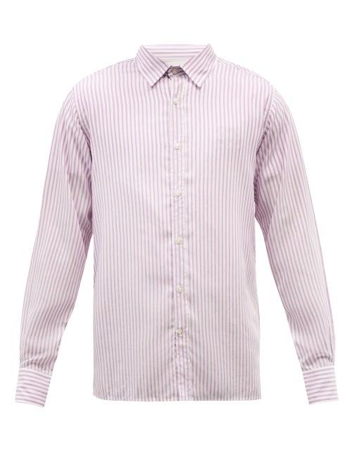 Officine Gnrale - Alex Striped Poplin Shirt - Mens - Purple