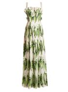 Dolce & Gabbana Broad Bean-print Gathered Gown