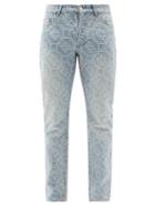Matchesfashion.com Casablanca - Logo-jacquard Straight-leg Jeans - Mens - Blue