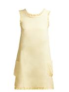 Matchesfashion.com Loup Charmant - Gidget Ruffle Trimmed Cotton Mini Dress - Womens - Light Yellow