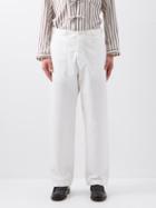 L.e.j - Pat-a-cake Waist-adjuster Cotton Trousers - Mens - Beige