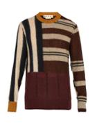 Matchesfashion.com Marni - Patchwork Stripe Wool Blend Sweater - Mens - Multi