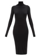 Live The Process - Fortis Roll-neck Ribbed-jersey Dress - Womens - Black