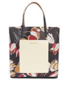 Ladies Bags Marni - North-south Floral-print Pvc Tote Bag - Womens - Black White