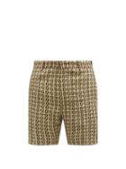 Mens Rtw Fendi - Ff-print Crepe Bermuda Shorts - Mens - Beige Multi