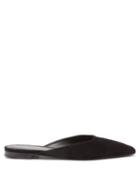 Totme - Suede Backless Loafers - Womens - Black