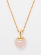 Annika Inez - Quartz & Gold-plated Sterling-silver Necklace - Womens - Pink Multi