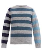 Matchesfashion.com Howlin' - Striped Wool Sweater - Mens - Grey Multi