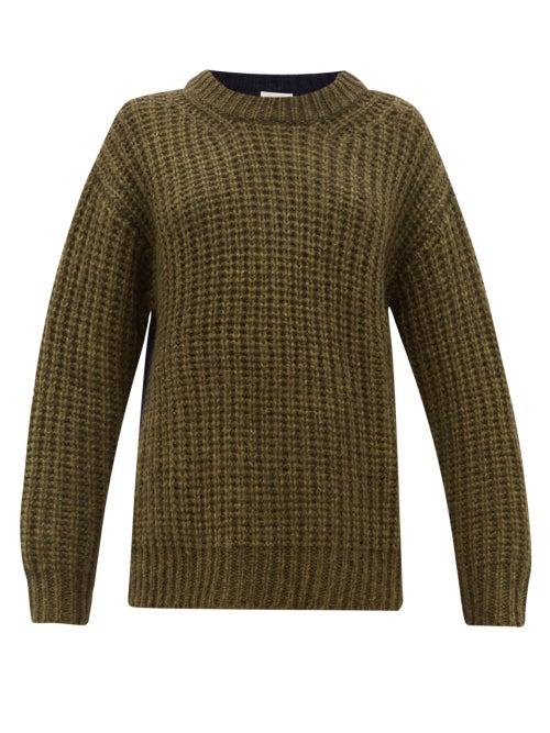 Matchesfashion.com See By Chlo - Colour Block Dropped Sleeve Sweater - Womens - Khaki Multi