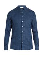 Etro Pin-dot And Checked Linen-blend Shirt