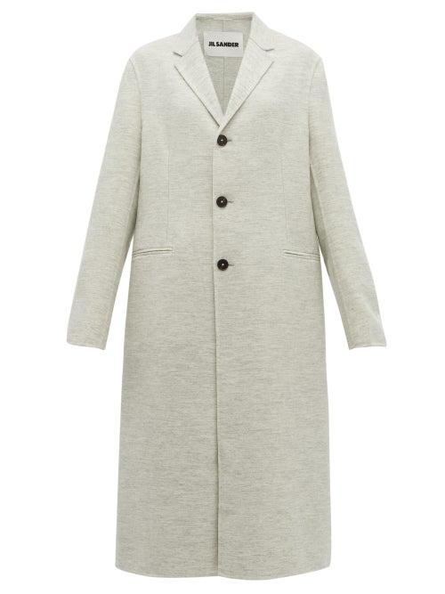 Matchesfashion.com Jil Sander - Linden Single Breasted Wool Coat - Womens - Light Grey