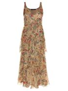 Etro V-neck Sleeveless Floral-print Gown