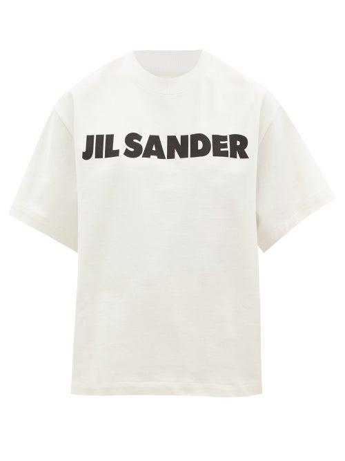 Jil Sander - Logo-print Cotton-jersey T-shirt - Womens - Ivory
