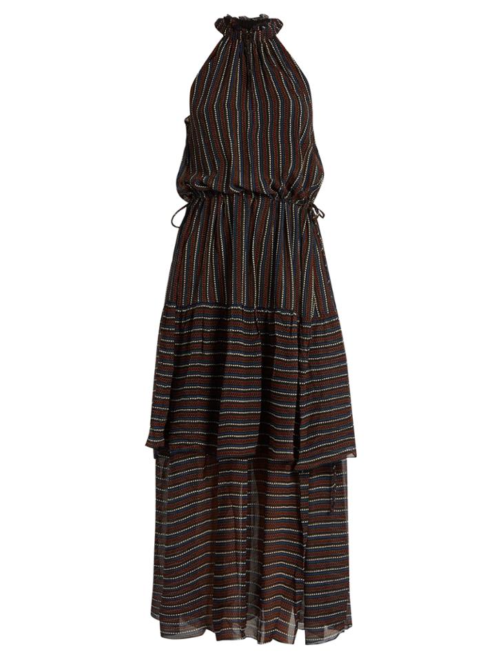 Apiece Apart Pozos Tiers High-neck Dress