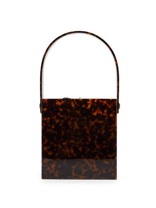 Matchesfashion.com Montunas - Stelis Tortoiseshell Acetate Box Bag - Womens - Green Multi