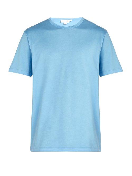 Matchesfashion.com Sunspel - Crew Neck Cotton Jersey T Shirt - Mens - Blue