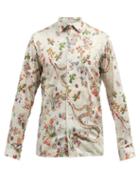 Mens Rtw Etro - Floral-print Cotton-poplin Shirt - Mens - Grey Multi