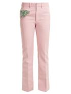 Matchesfashion.com Toga - Bead Embellished Straight Leg Trousers - Womens - Light Pink