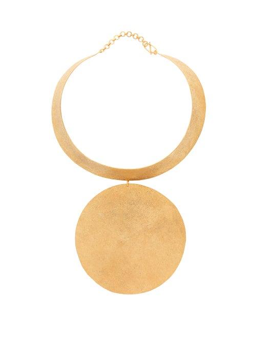 Matchesfashion.com Pippa Small Turquoise Mountain - Rangin 18kt Gold Vermeil Pendant Choker - Womens - Gold