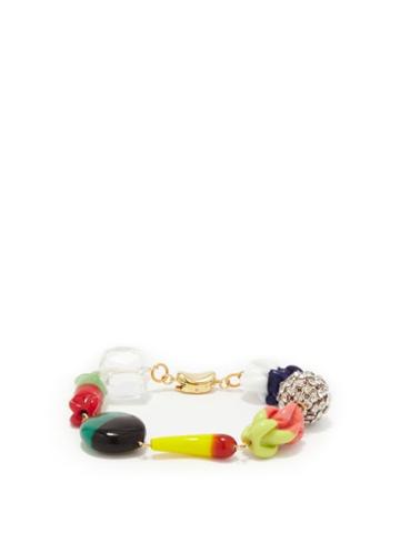 Matchesfashion.com Timeless Pearly - Crystal, Glass & Gold-plated Charm Bracelet - Womens - Multi
