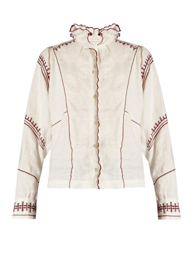 Isabel Marant Étoile Daniela Ruffled High-neck Blouse