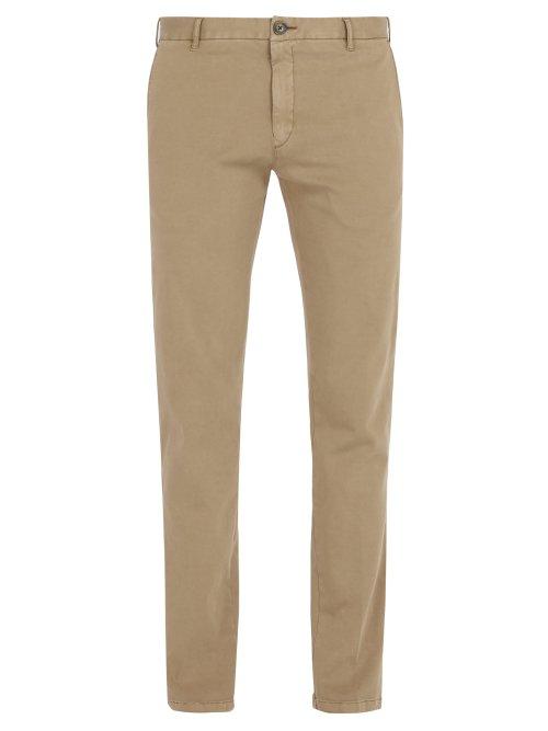 Matchesfashion.com J.w. Brine - Owen Cotton Blend Jersey Chino Trousers - Mens - Brown