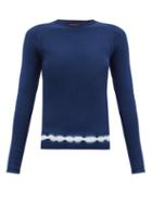 Matchesfashion.com Altuzarra - Kazuko Shibori-dye Hem Cotton Sweater - Womens - Blue