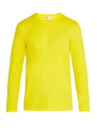 Matchesfashion.com Y-3 - Logo Print Long Sleeved Cotton T Shirt - Mens - Yellow