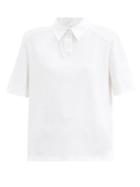 Matchesfashion.com The Attico - Padded-shoulder Cotton-jersey Polo Shirt - Womens - White