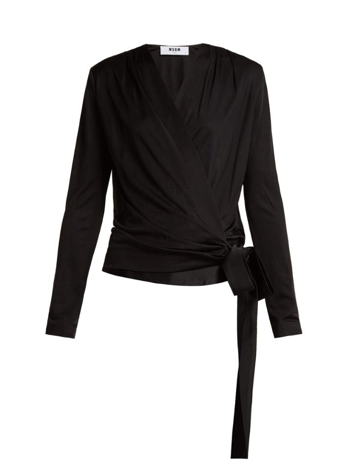 Msgm Tie-waist Wrap Top