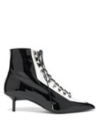 Matchesfashion.com Marques'almeida - Lace Up Patent Leather Boots - Womens - Black White