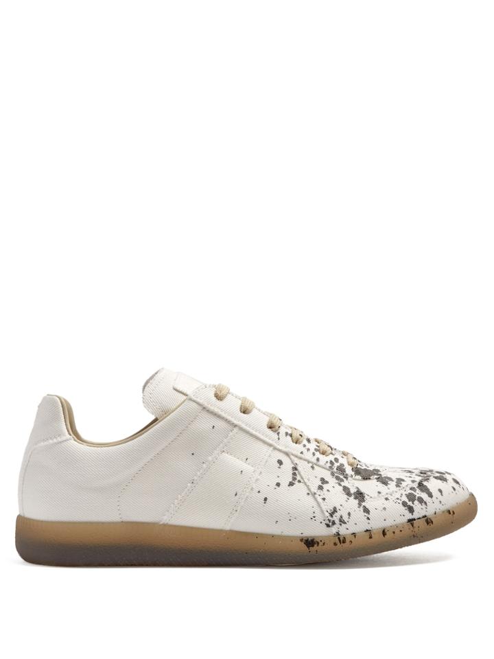 Maison Margiela Replica Low-top Ink-effect Canvas Trainers