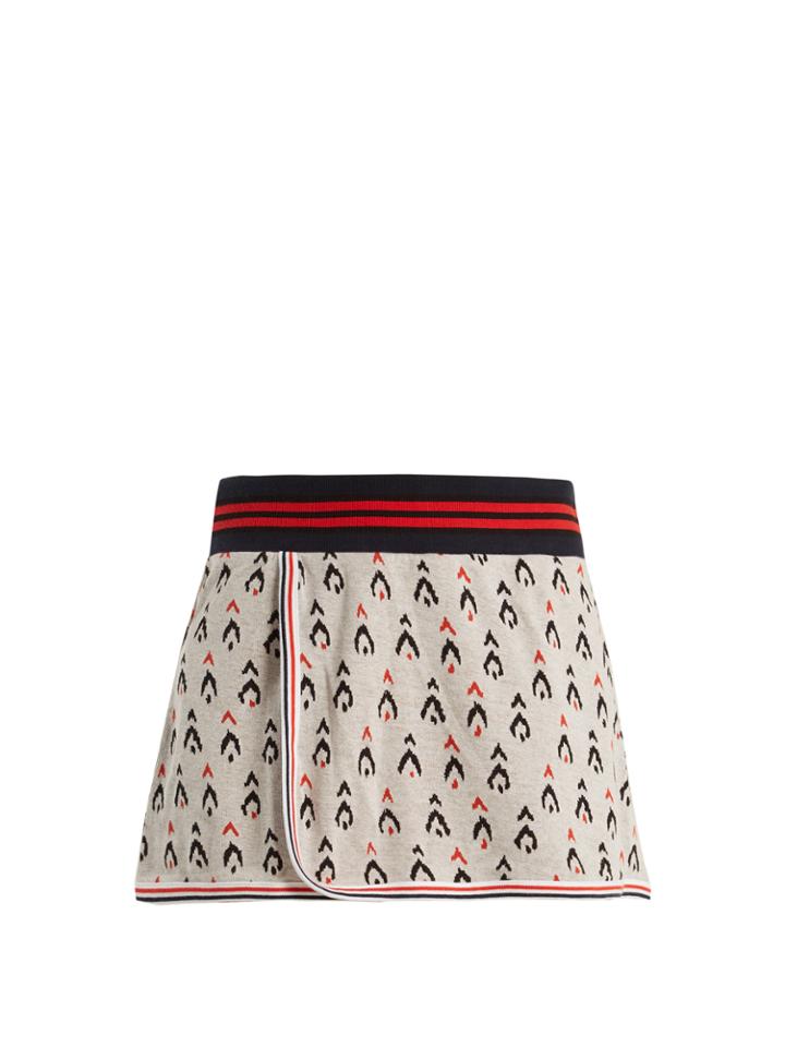 The Upside Serve Witch Mountain-jacquard Cotton Skirt