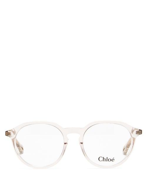 Matchesfashion.com Chlo - Round Bio-acetate Glasses - Womens - Pink