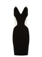 Mugler V-neck Bi-colour Cady Dress
