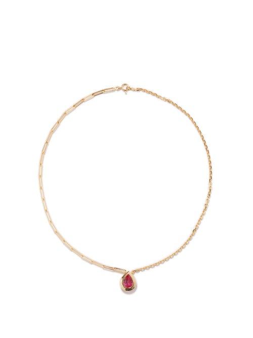 Yvonne Lon - Corundum & 18kt Gold Necklace - Womens - Pink