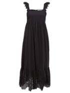 Matchesfashion.com Apiece Apart - Quince Broderie Anglaise Cotton Dress - Womens - Black