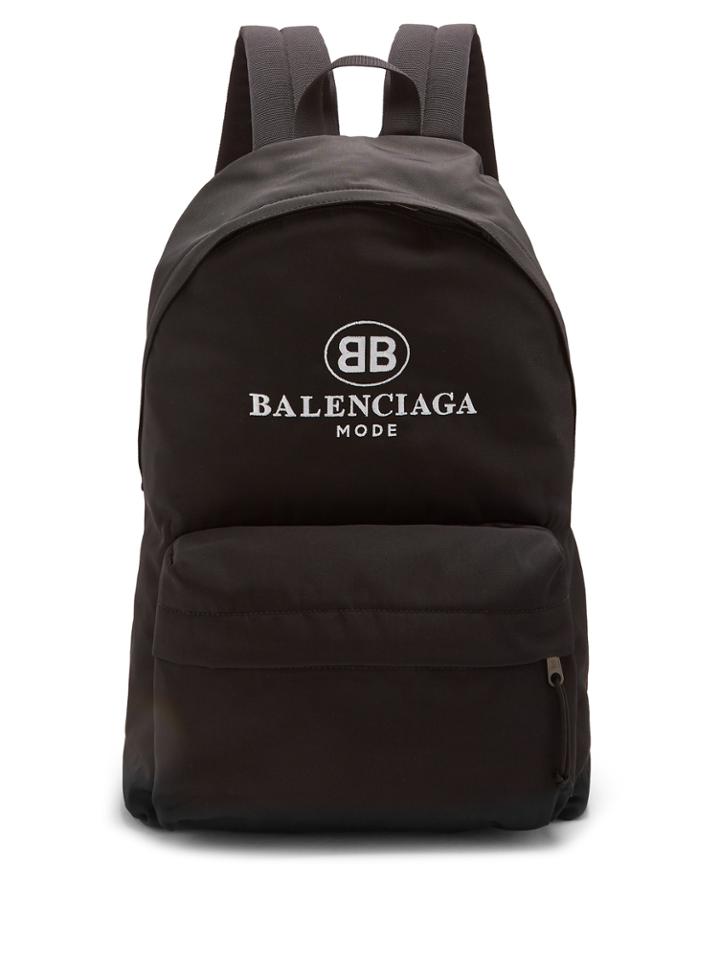 Balenciaga Logo-embroidered Coated-canvas Backpack