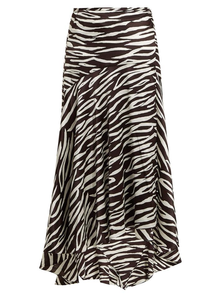 Ganni Blakely Zebra-print Wrap Skirt