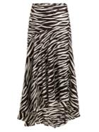 Ganni Blakely Zebra-print Wrap Skirt