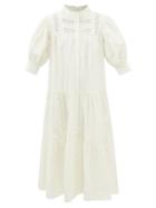 Sea - Thora Embroidered Cotton-voile Midi Dress - Womens - Cream