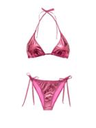 Matchesfashion.com Lisa Marie Fernandez - Pamela Metallic-jersey Bikini - Womens - Pink