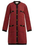 Matchesfashion.com Gucci - Jacquard Knit Wool Blend Cardigan - Womens - Black Multi