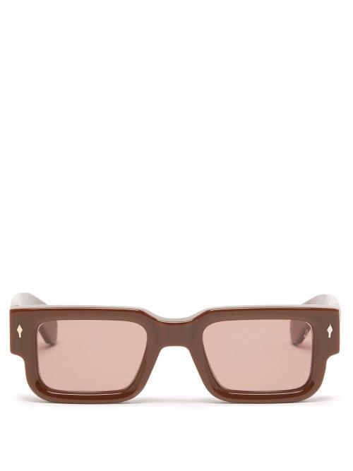 Jacques Marie Mage - Ascari Square Acetate Sunglasses - Mens - Brown