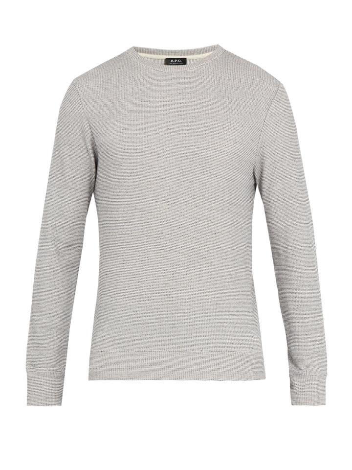 A.p.c. Dennis Cotton-blend Waffle-knit Jersey Sweatshirt